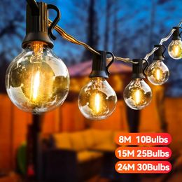 Christmas Decorations 24M 36M G40 String Light Outdoor Light Garden Fairy Wedding Garland Party Street Decoration Backyard Outdoor Patio String Light 231214