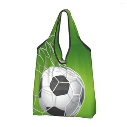 Shopping Bags Soccer Football Reusable Grocery Foldable 50LB Weight Capacity Green Balls Sports Eco Bag Eco-Friendly Washable