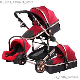 Strollers# Strollers# Baby stroller 3 in 1 stroller folding two-sided child four seasons kinderwagen baby carriage high landscape Newborn Travelling R230817 Q231215