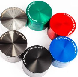 CHROMIUM CRUSHER Metal Zinc Alloy Grinders Herb Smoking 4 Layer Parts 40MM 50MM 55MM 63MM OD Tobacco Grinders 6 Colours ZZ