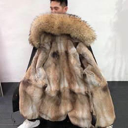 Men's Down Parkas Autumn Winter Men Fashion Fur Coats Long Warm Jackets 231213