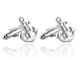 Biggest Promotion Cuff Links Jewelry 10 Pairs Fashion Silver Boat Anchor Cufflink Father Husband Men 039 S French Shirt Cuffli7244237