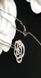 luxury jewelry necklace CAMELIA Pendants diamond sweater 925 Sterling Silver Rhodium Plated designer thin chain women necklaces fa1171061