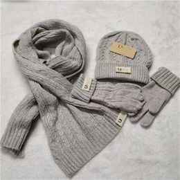 Fashion designer hat scarf glove set luxury women and mens winter scarf brand snapback scarf skate skateboard cap woman beanie neckerchief gloves set 3 piece suit