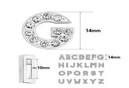 1300pcslot 10mm AZ Bling full rhinestones Slide letter Charms DIY Alphabet fit for 10MMdiy wristband keychains2924101