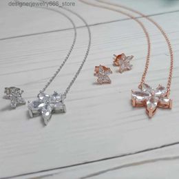 Naszyjniki wiszące srebrne 925 Pięć spiczastych rozgwiazdy Zestaw kolczyków Modna i minimalistyczna biżuteria jako prezent dla kobiet Q231214