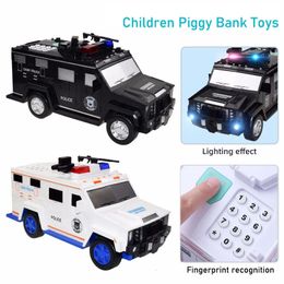 Other Toys Creative Piggy Bank Kids Smart Password Banknote Car Coin Figure Toy Pretend Play Saving Money Box Music 231213