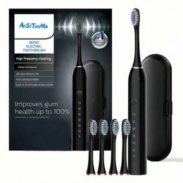 Toothbrush Black series ultra white toothbrush 4 heads and USB rechargeable ultrasonic toothbrush 231214