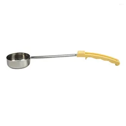 Measuring Tools Pizza Spread Sauce Ladle Rubber Handle Flat Bottom Kitchen Cooking Spoon Stainless Steel Stir Soup -3 Oz