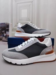 Luxury design men's casual shoes sports Italy imported fetal cowhide splicing fabric size 38-44