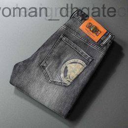 Men's Jeans designer jeans Designer New Korean Slim Fit with Small Feet Student Cotton Balloon Tussa Embroidery MH2C 338L
