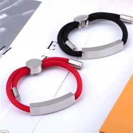 2020 new European and American fashion knitting classic lovers bracelet titanium steel letters silver accessories whole with 3284