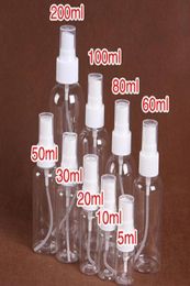 200pcs Bottles 51020306080100120250ml Refillable Transparent Plastic Perfume Bottle Atomizer Empty Small Spray Bottle242816061463