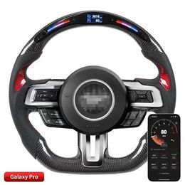 Real Carbon Fibre LED Steering Wheel Fit for Ford Mustang 2019-IN Car Styling