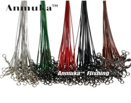 q0205 Anmuka 10Pcs Fly Fishing lead Line Connector Leader Wire lead line Assortment Sleeve and Stainless Steel Rolling Swivels 129341406