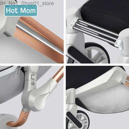 Strollers# Strollers# Mom Baby Stroller High Landscape Luxury Pram Can Sit Reclining Folding Carriage For Born1 Q231215