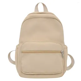 School Bags Women Travel Bookbags Simple Fashion Student Backpack Large Capacity Portable Solid Color Casual Teenage Girls Bag