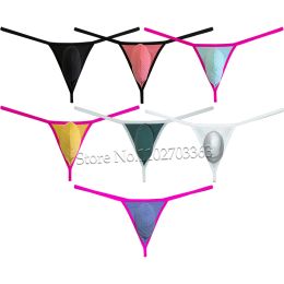 Men Biniding G-String Thong Jersey Underwear Enhance Pouch Micro Bikini Lingerie Waffle Tangas