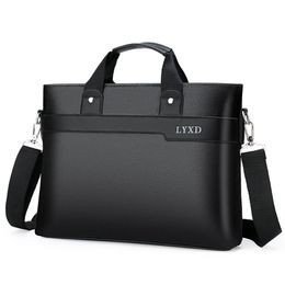 Jun Briefcase Shoulder Bag Handbag Laptop Men's Leather Folder For a4 Documents Designer Tote Chain Business Travel Messenger193S