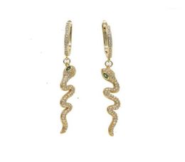 Dangle & Chandelier Gold Filed Summer Trendy Delicate Green Cz Sweep Lovely Girl Women Classic Fashion Cute Animal Drop Earring Jewelr4248363