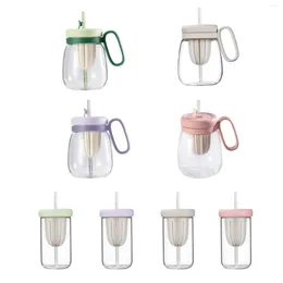 Water Bottles Portable Drinking Cup Glass Tumbler With Tea Infuser For Teen Hiking Sports