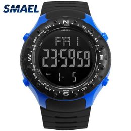 Sport Watch for Men 5Bar Waterproof SMAEL Watch S THOCK Resist Cool Big Men Watches Sport Military 1342 LED Digital Wrsitwatches215r