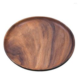 Plates Round Solid Wood Board Whole Acacia Fruit Plate Wooden Saucer Tea Dessert Dinner Breakfast Retail