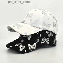 Ball Caps New Butterfly Print Baseball Cap Hats for Women Colour Baseball Caps Summer Outdoor Sports Shade Visor Hat Casquette YQ231214