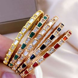 Designer Silver Jewelry Light Luxury Beimu Diamond Snake Shaped Fashion Bracelet High Quality End Universal Buckle Small And Versatile Snake Bone Bracelet