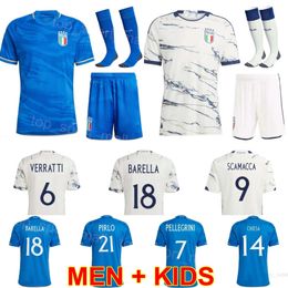 National Team 2023 24 Soccer Italia Jerseys Men Kids CHIESA BELOTTI CHIELLINI IMMOBILE INSIGNE DI LORENZO BERARDI BERNARDESCHI BONUCCI BARELLA Football Shirt