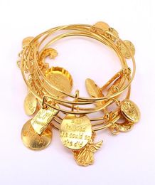 Bangle 5pcs Gold Color Bracelet Set Adjustable Wire Cuff Bracelets For Women Fashion Jewelry Charm Bangles Gift C0426386934