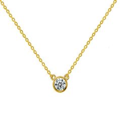 Sal 14k Gold Round Brilliant Cut HTHP lab grown diamond Pendant Necklace for prent273I6228780