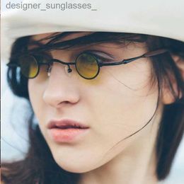 Sunglasses 2019 New Fashion Gothic Steampunk Tiny Round Sunglasses Women Men Brand Design Small Frame Vintage Sun Glasses UV400L231214