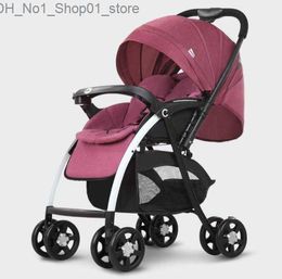 Strollers# Baby Strollers Eggshell carriage Newborns Folding baby pram Luxury High Landscape kids car Q231215