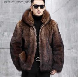 Men's Fur Faux Fur Classic Style Autumn Winter Thick Warm Fluffy Soft Faux Fur Coat Male Long Sleeve Plus Size Korean Fashion Men Jackets Size 4XL Q231212