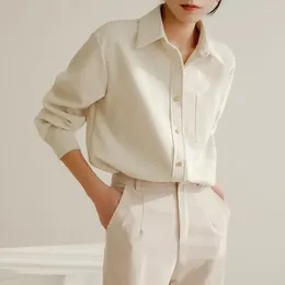 Women's Blouses Autumn Long Sleeve White Shirt Women Tops Office Lady Blouse Casual Elegant Loose Corduroy Shirts Blusas 24036