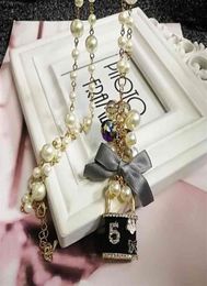 Koreanischer trendiger Pendel Anhänger Langes Perlen Halskette für Frauen Party Schmuck273U2363502