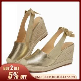 Sandals Wedges Sandals For Women Closed Toe Bandage Espadrille Stylish Shoes TDL-J26GD 231213