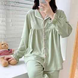 Sleep Lounge Postpartum Women Breastfeeding Pyjama Sets Dobby Cotton Maternity Hospital Pyjamas Suits for Nursing Homewear Lounge Sleep Wearzln231214