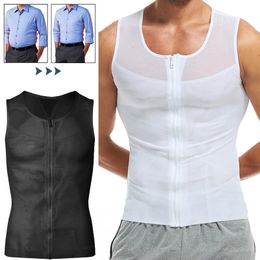 Men's Body Shapers Men Compression Shirt Slimming Body Shaper Belly Tummy Shapewear Abdomen Reducer Corset Top Gynecomastia Slim Tummy Shapers Vest 231213