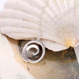 Pendant Necklaces SanLan 12pcs Wholesale Waves Energy Flowing Fluid Movement Necklace Ocean Jewellery