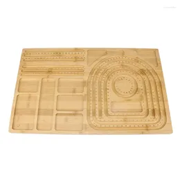 Chains Natural Wood Board Plate Beading Tray Jewelry Measuring Tools Craft Gift Bracelet Stand Store Display For Table