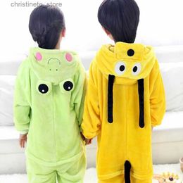 Pyjamas Boy Girl Children Dog Frog Pyjamas Set Flannel Kids Animal Cartoon Cosplay Hooded Pijama infantil Kigurumi Sleepwear R231214