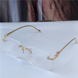 whole new fashion design frame optical glasses 5634295 retro metal frameless transparent lens animal legs vintage classic clea285Q