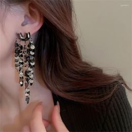 Dangle Earrings Sequins Tassel Exaggerated Long Drop Earring Shiny-Sequins Pendant Stud Jewellery Gift For Women