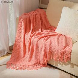 Blankets Hot Sale Knit Plaid Blanket Super Soft Bohemia Blanket For Bed Sofa Cover Bedspread Plaid On The Sofa Decor Blankets With TasselL231213