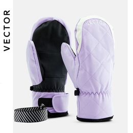 Ski Gloves Extra Thick Women 2-IN-1 Mittens Ski Gloves Snowboard Men Snow Winter Sport Warm Waterproof Windproof Skiing Faux Leather Plam 231214