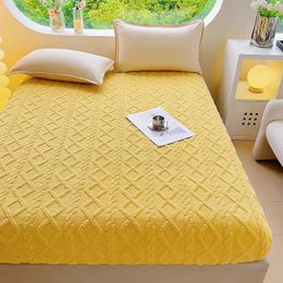 Bedding sets Winter Plush Fitted Sheet Home Textile Thicken Warm Velvet Bedspread Mattress Cover with Elastic Band Queen Kingsize Bed 231213
