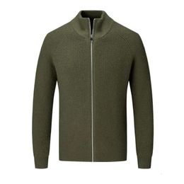 Men's Sweaters Cashmere Knit Cardigan Half High Collar Zip up Coat Wool Autumn Winter Fit Thick Men Jacket 231214