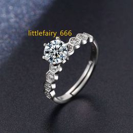 RFJEWEL New Arrival Mosang stone four claw ring for female silver ring geometric set diamond ornaments Beautiful ring
